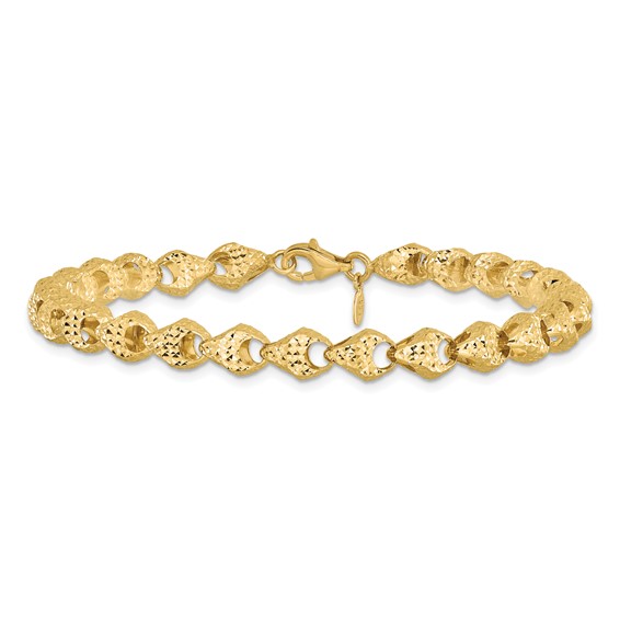 Leslie's 14K Diamond-cut Fancy Link Bracelet