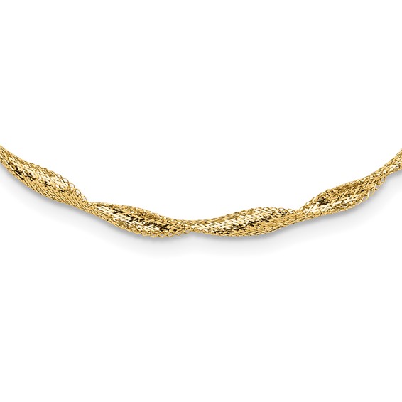 Leslie's 14K Polished Twisted Stretch Necklace