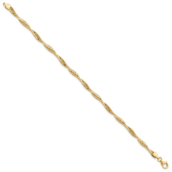 Leslie's 14K Polished Twisted Stretch Bracelet