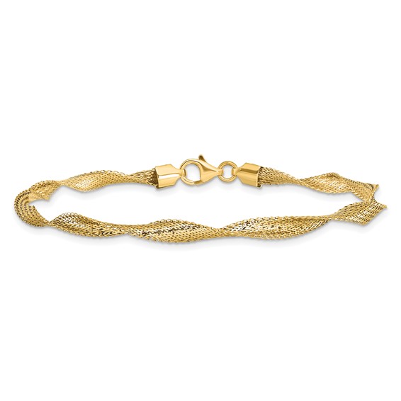 Leslie's 14K Polished Twisted Stretch Bracelet