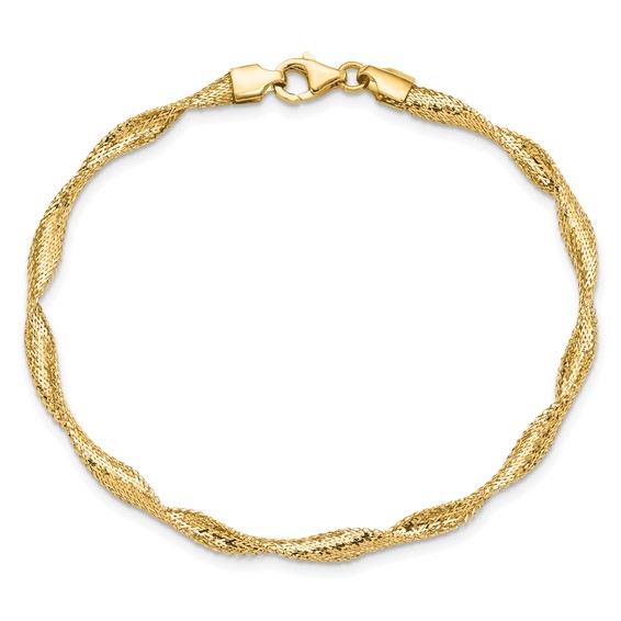 Leslie's 14K Polished Twisted Stretch Bracelet