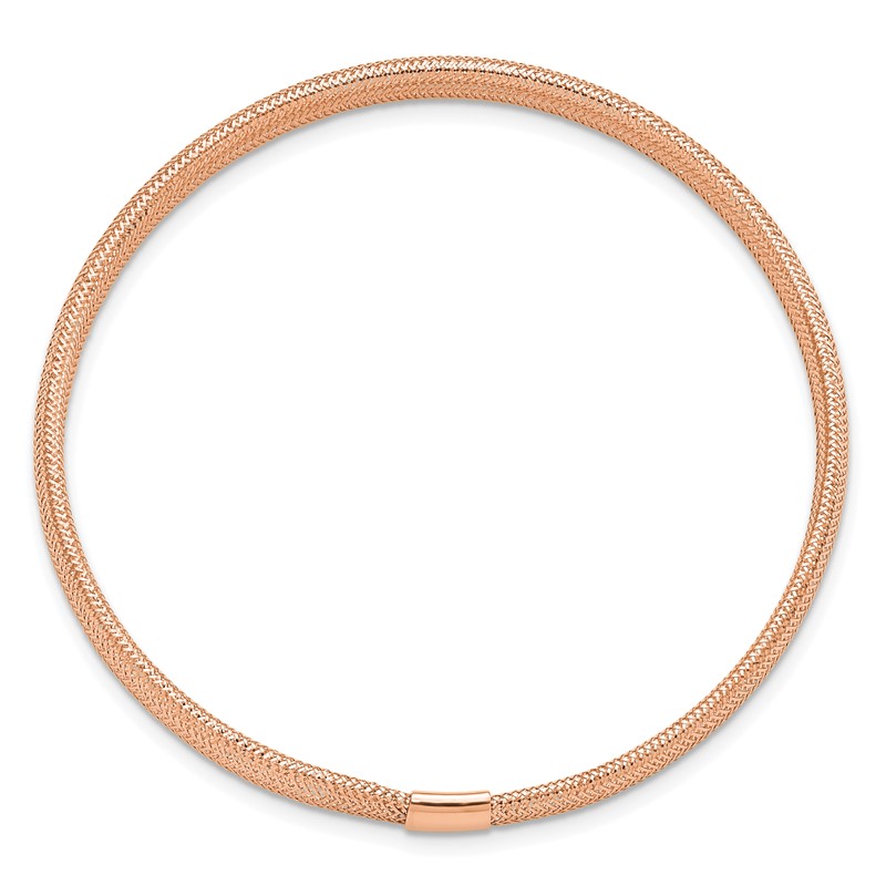 14K with Rose Gold Plating Polished Stretch Bracelet