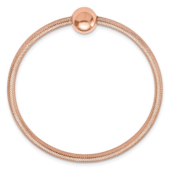 Leslie's 14K w/Rose Gold-plating Polished with Bead Stretch Bracelet