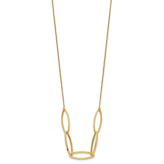 Leslie's 14K Polished Fancy Link 16.5in with 1in. Ext Necklace