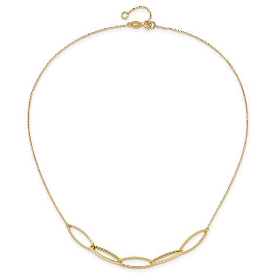 Leslie's 14K Polished Fancy Link 16.5in with 1in. Ext Necklace