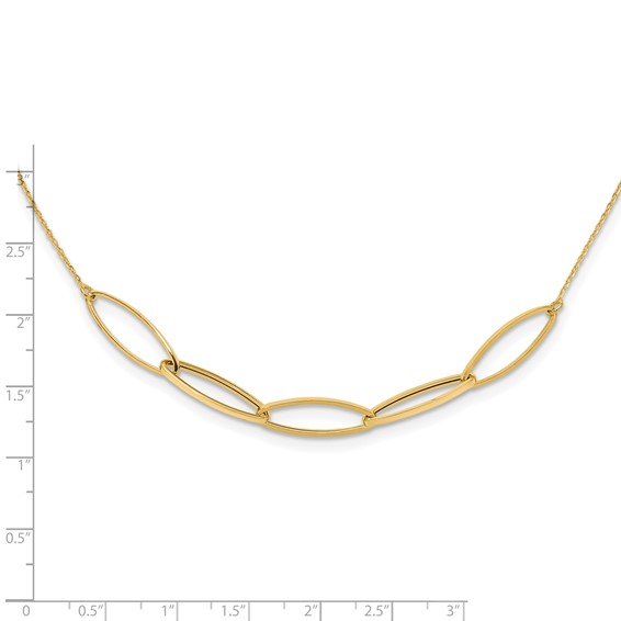 Leslie's 14K Polished Fancy Link 16.5in with 1in. Ext Necklace