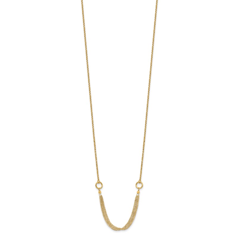 14K Diamond-cut Multi-strand Accent with 1in. ext. Necklace