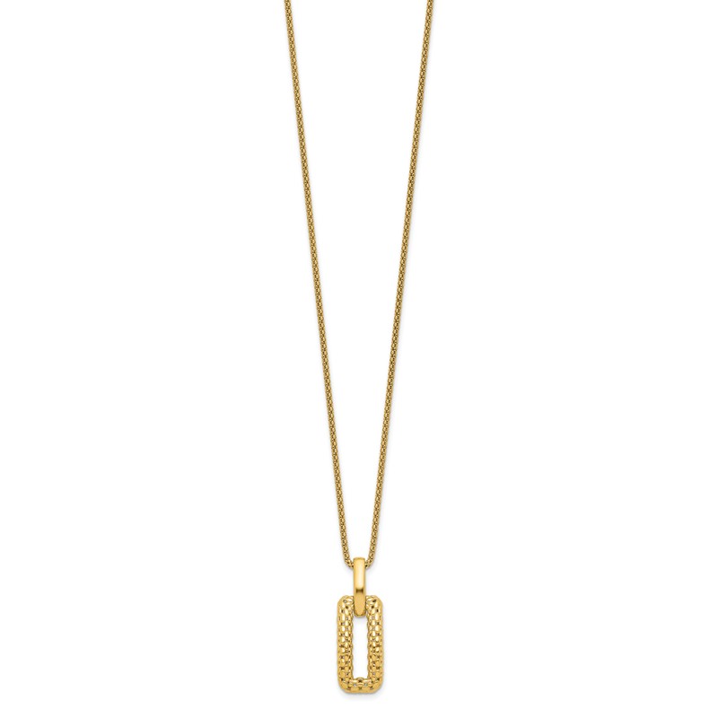 14K Polished and Textured Fancy Necklace