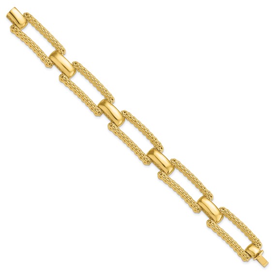 Leslie's 14K Polished and Textured Fancy Bracelet