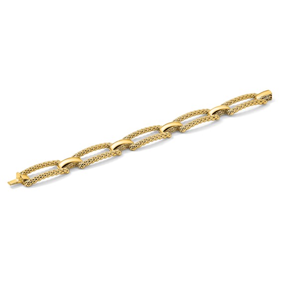 Leslie's 14K Polished and Textured Fancy Bracelet