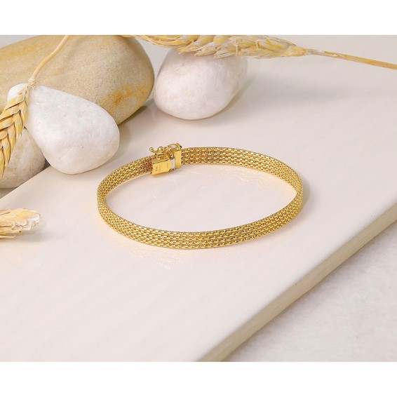 Leslie's 14K Polished Woven Bracelet