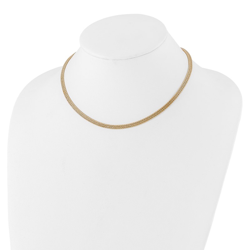 14K with Diamond-cut Accent and 2in. ext. Woven Necklace