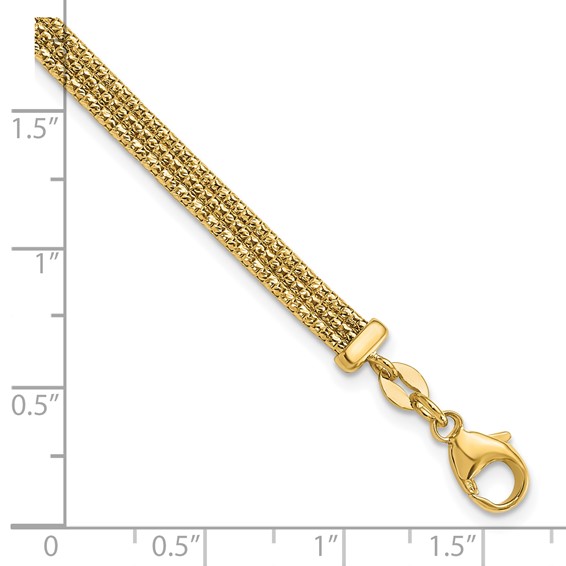 Leslie's 14K with Diamond-cut Accent and 1in. ext. Woven Bracelet