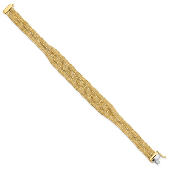 Leslie's 14K Diamond-cut Woven Bracelet