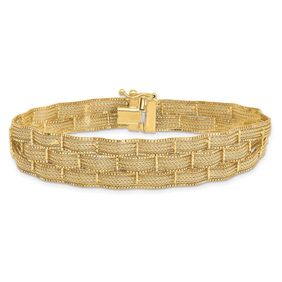 Leslie's 14K Diamond-cut Woven Bracelet