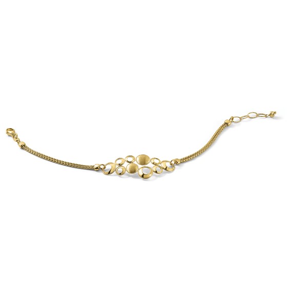 Leslie's 14K Polished and Satin Circles 2-strand with 1in. ext Bracelet
