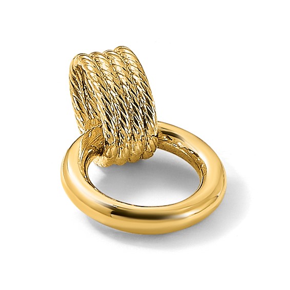 Leslie's 14K Polished and Textured Circle Pendant