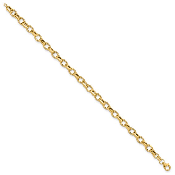 Leslie's 14K Polished and Textured Fancy Link Bracelet
