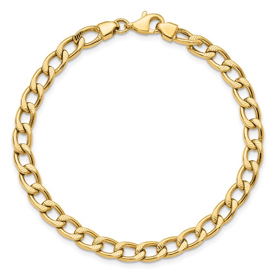 Leslie's 14K Polished and Textured Link Bracelet