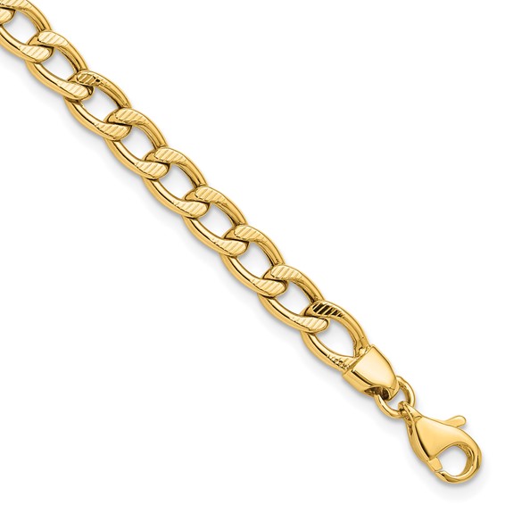 Leslie's 14K Polished and Textured Link Bracelet