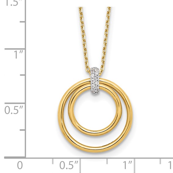 Leslie's 14K Two-tone Polished CZ Circles Necklace