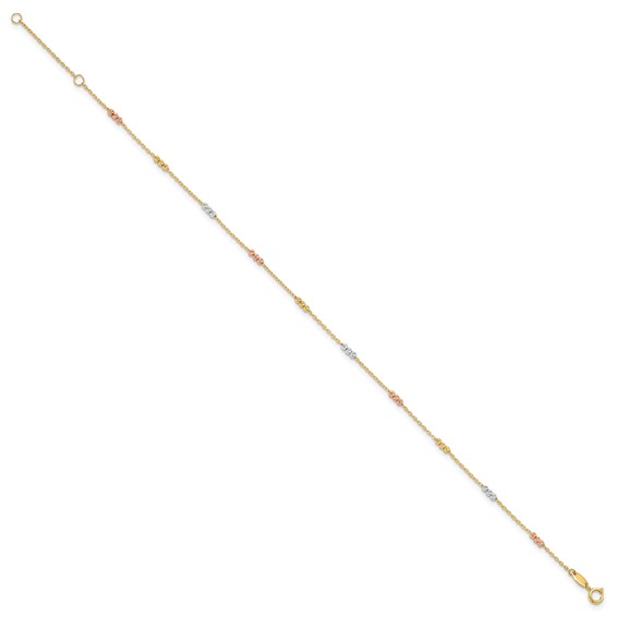 Leslie's Gold Tri-color Beaded Anklet