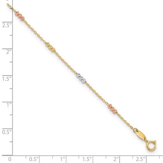 Leslie's Gold Tri-color Beaded Anklet