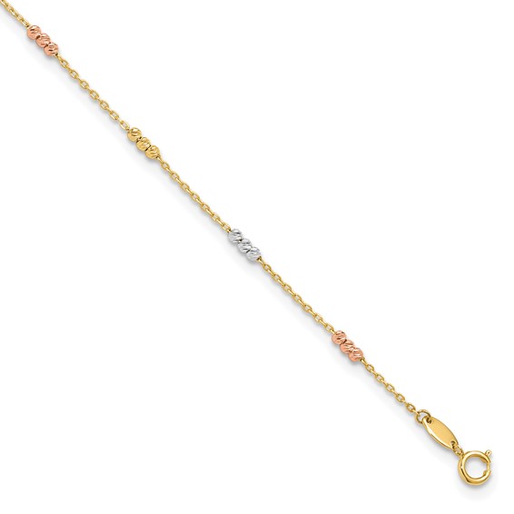 Leslie's Gold Tri-color Beaded Anklet
