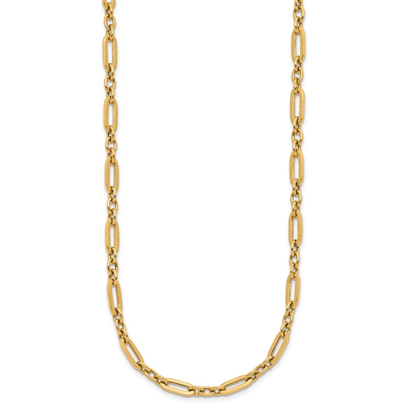 14K Polished Fancy Link Necklace
