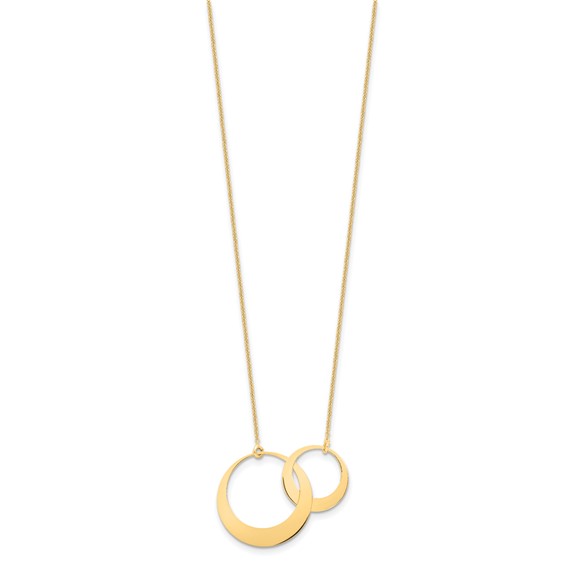 Leslie's 14K Polished Interlocked Circles Fancy with 1in ext. Necklace