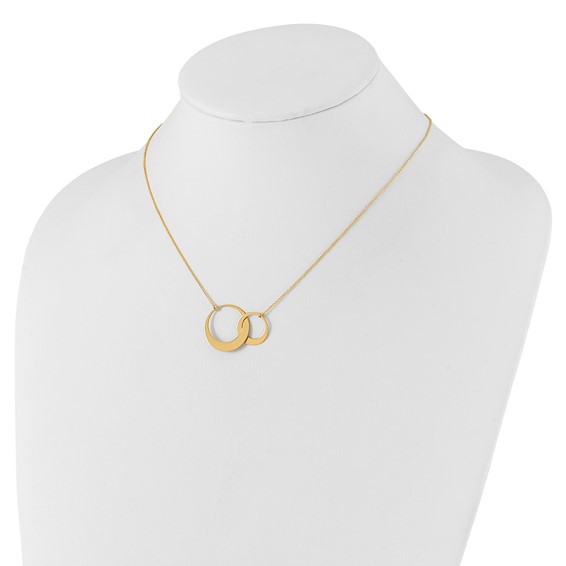 Leslie's 14K Polished Interlocked Circles Fancy with 1in ext. Necklace