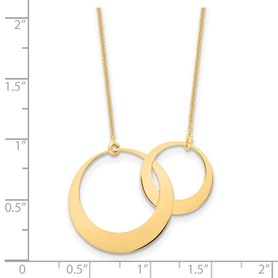 Leslie's 14K Polished Interlocked Circles Fancy with 1in ext. Necklace