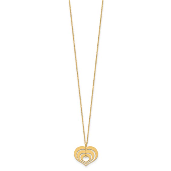 Leslie's 14K Polished Heart Pendant with 1in ext. Necklace