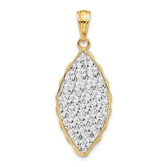 Leslie's 14K Two-tone Polished and Dia-cut Pendant
