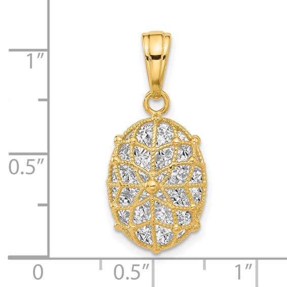 Leslie's 14K with White Rhodium Polished and Dia-cut Pendant