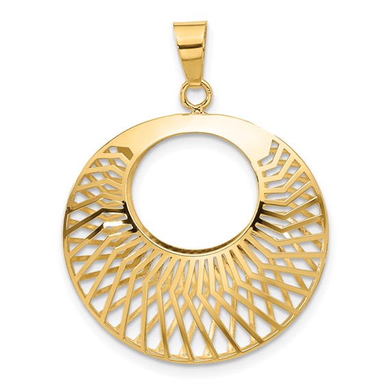 Leslie's 14K Polished Hollow Fancy Pendant