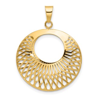 Leslie's 14K Polished Hollow Fancy Pendant