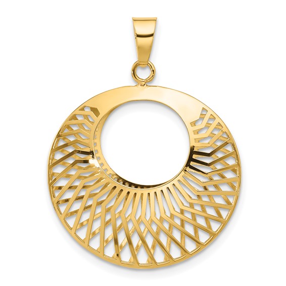 Leslie's 14K Polished Hollow Fancy Pendant