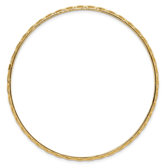 Leslie's 14K Polished and Textured Slip-on Bangle