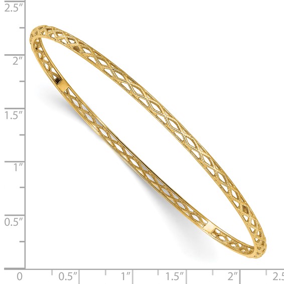 Leslie's 14K Polished and Textured Slip-on Bangle