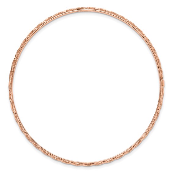 Leslie's 14K Rose Gold Polished and Textured Slip-on Bangle