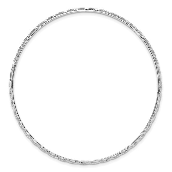 Leslie's 14K White Gold Polished and Textured Slip-on Bangle