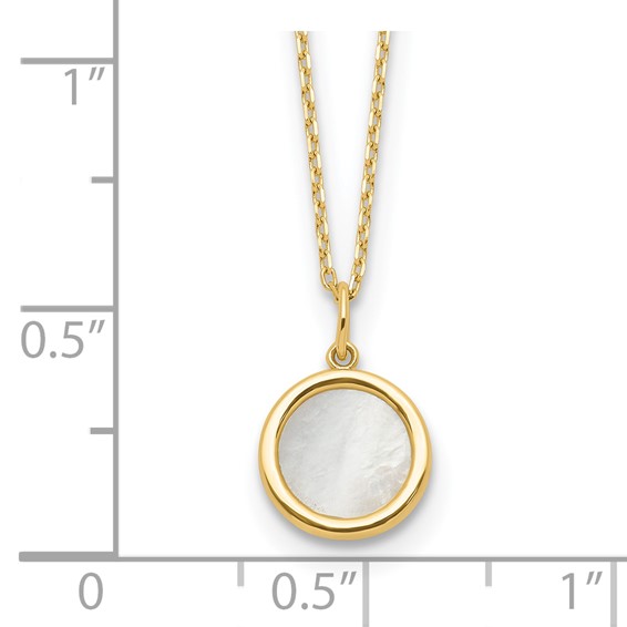 Leslie's 14K Polished Mother of Pearl Circle Necklace