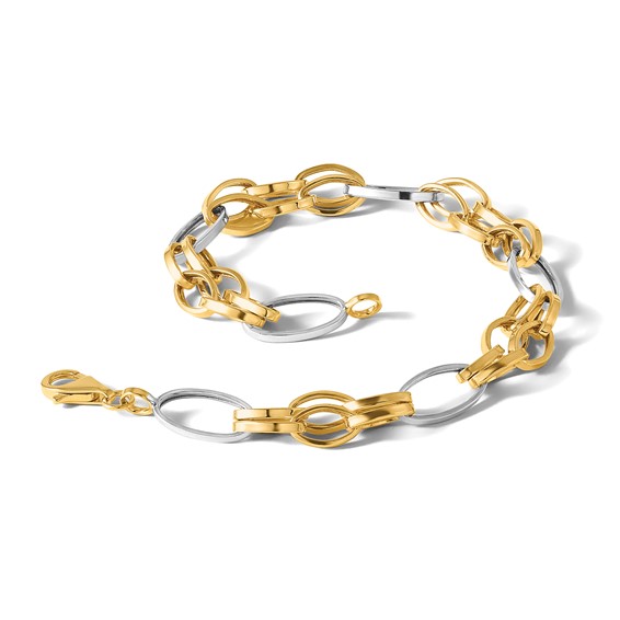 Leslie's 14K Two-tone Polished Fancy Link Bracelet