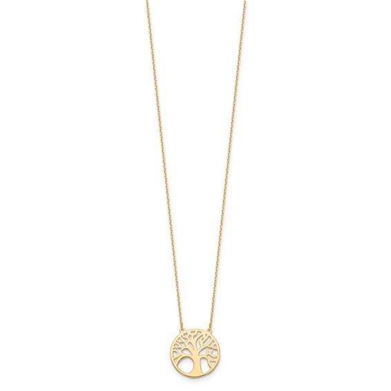 Leslie's 14K Polished Tree of Life Necklace