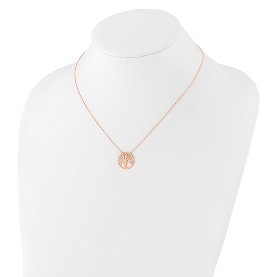 Leslie's 14K Rose Gold Polished Tree of Life Necklace