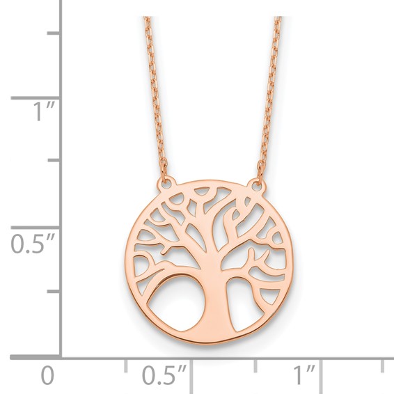 Leslie's 14K Rose Gold Polished Tree of Life Necklace