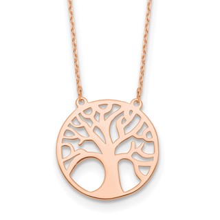 Leslie's 14K Rose Gold Polished Tree of Life Necklace