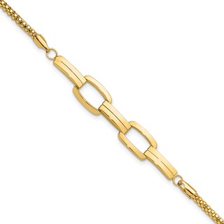 Leslie's 14K Polished Fancy Link Bracelet