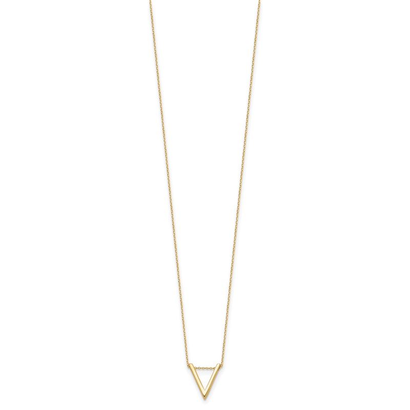 14K Polished V Necklace